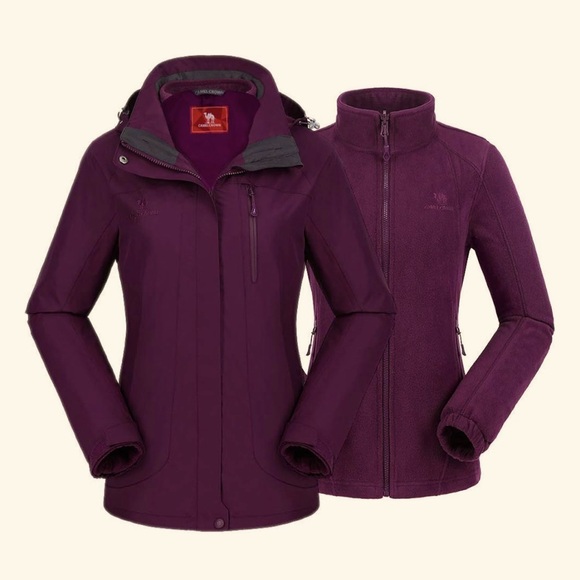NWT CAMEL CROWN Women's Waterproof 3 in 1 Hooded Ski Jacket - Size: Large - Picture 1 of 17